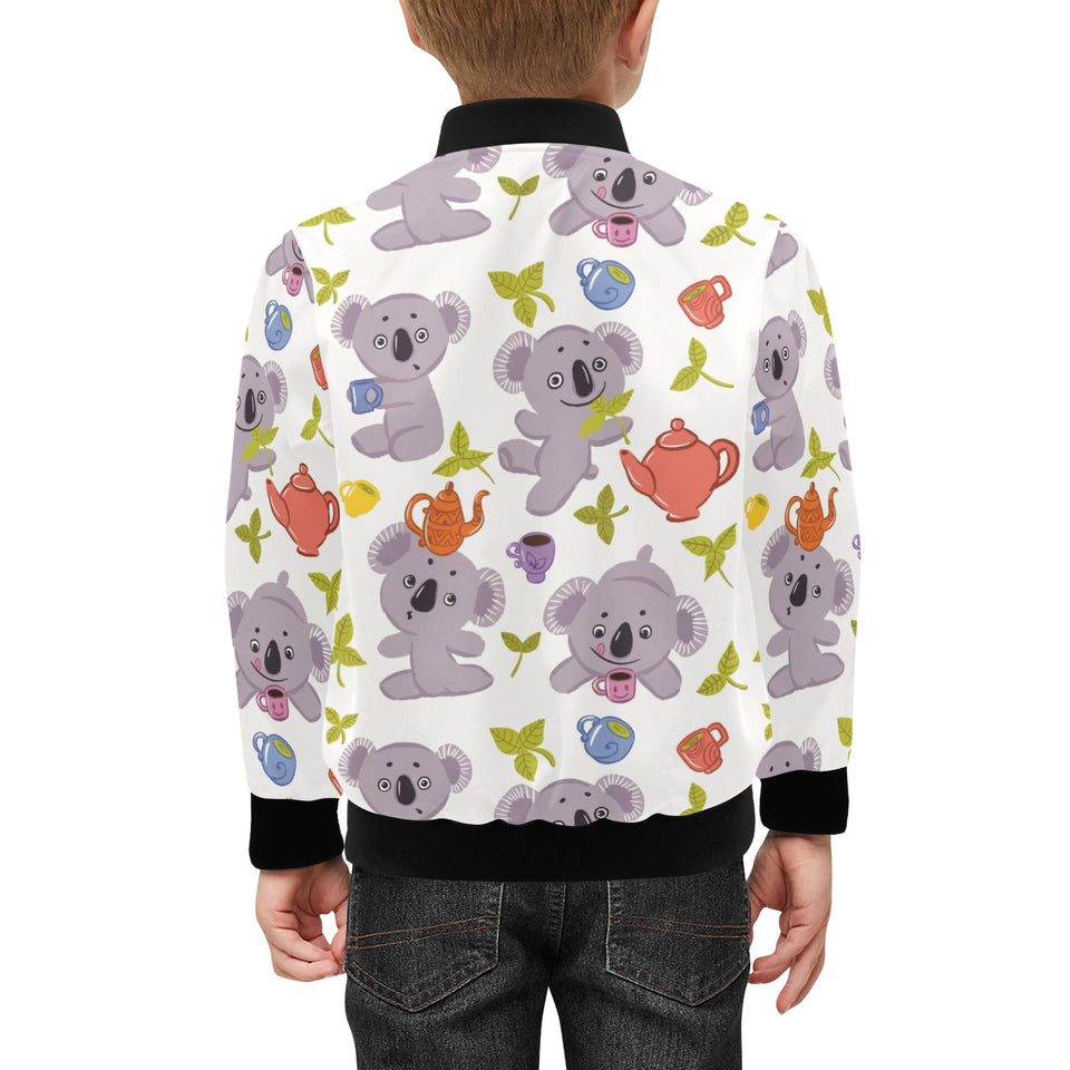Cute koalas teapots tea Kids' Boys' Girls' Bomber Jacket