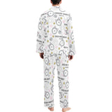 Siberian Husky design pattern Men's Long Pajama Set