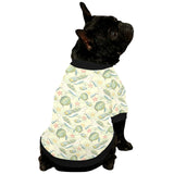 Hand drawn sea turtle fish pattern All Over Print Pet Dog Round Neck Fuzzy Shirt