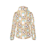 Cow bottle of milk pattern Women's Padded Hooded Jacket