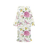 Hand drawn butterfly rose Blanket Robe with Sleeves