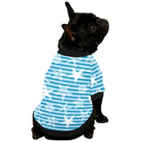 Starfish blue blackground All Over Print Pet Dog Round Neck Fuzzy Shirt