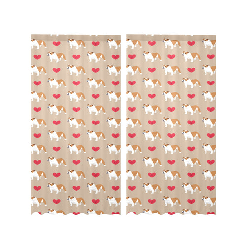 English Bulldog Pattern Print Design 05 Gauze Curtain