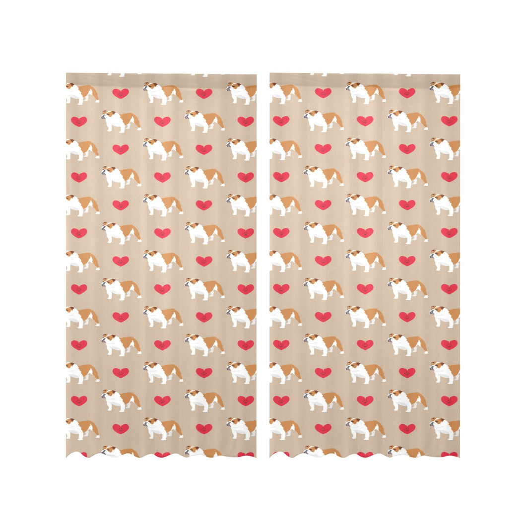 English Bulldog Pattern Print Design 05 Gauze Curtain