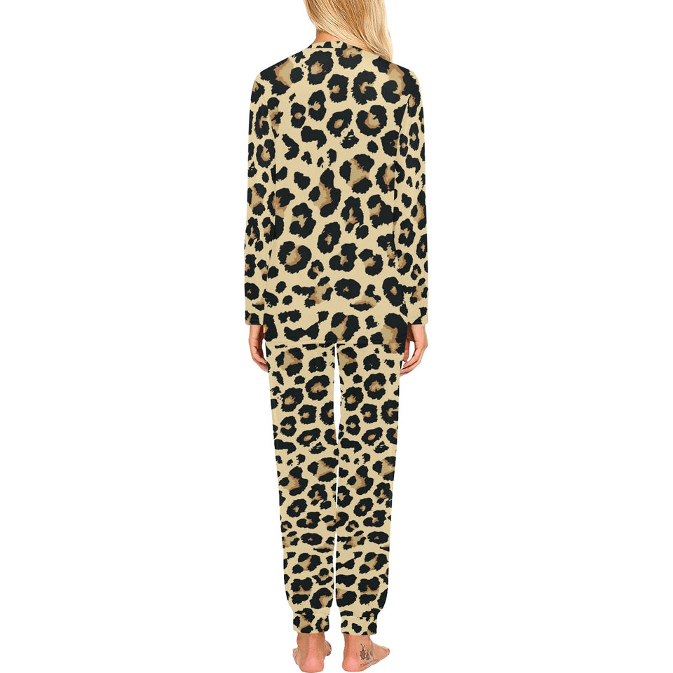 Leopard print design pattern Women's All Over Print Pajama Set