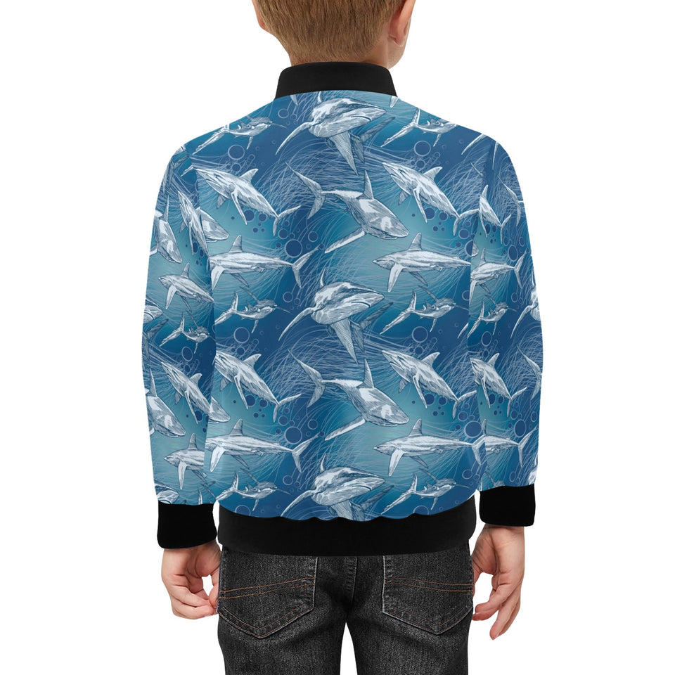 Shark hand drawn Kids' Boys' Girls' Bomber Jacket