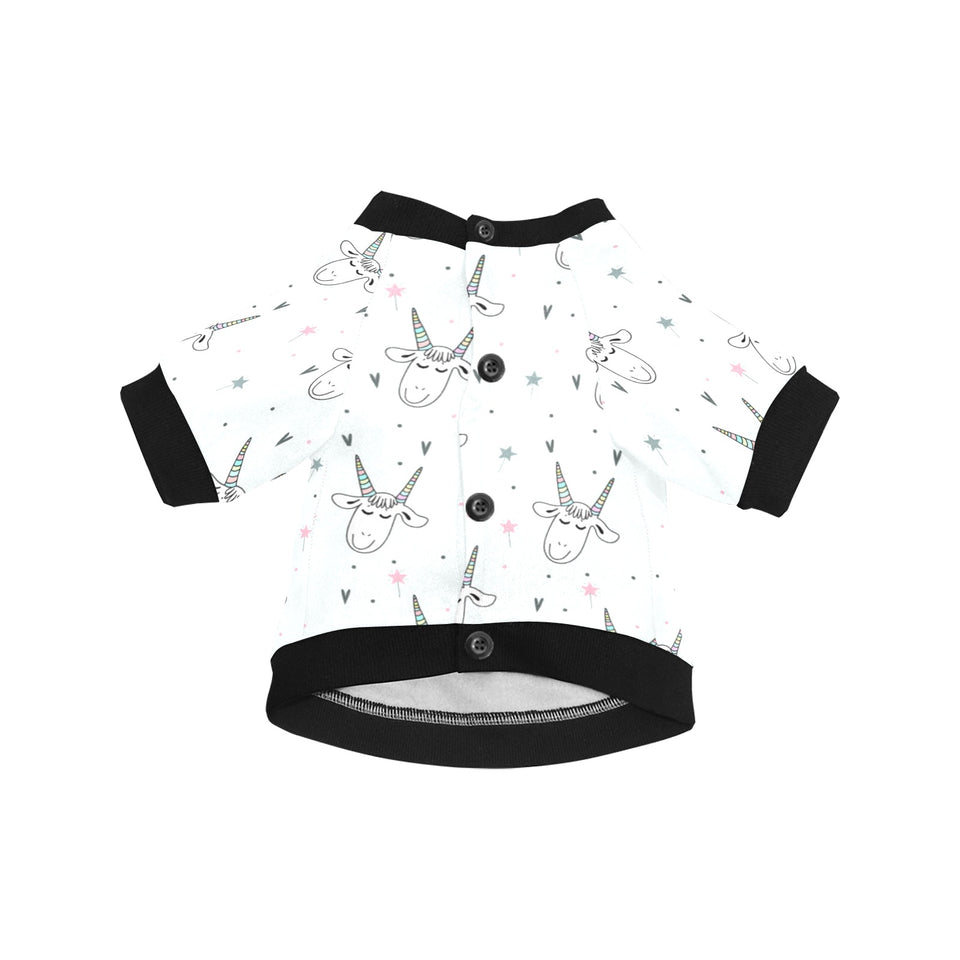 Cute goat design pattern All Over Print Pet Dog Round Neck Fuzzy Shirt