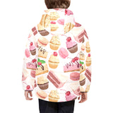 Cake cupcake sweets pattern Kids' Boys' Girls' Padded Hooded Jacket