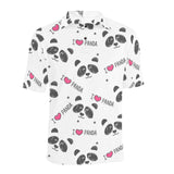 Hand Drawn faces of pandas pattern Men's All Over Print Polo Shirt