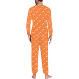 Engine Piston Orange Background Pattern Design 05 Men's All Over Print Pajama