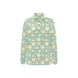 Tea pots Pattern Print Design 02 Women's Long Sleeve Polo Shirt