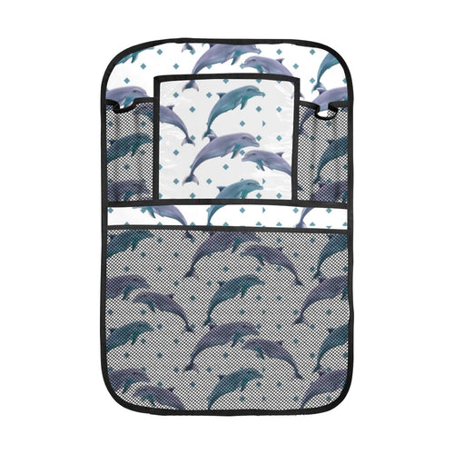 Dolphins pattern dotted background Car Seat Back Organizer