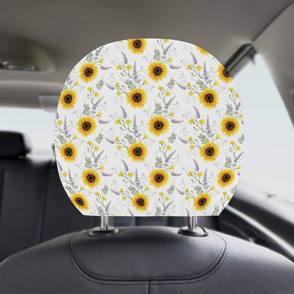 beautiful sunflowers pattern Car Headrest Cover