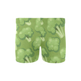 Broccoli pattern green background Men's Swimming Trunks