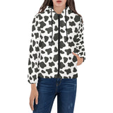 Cow skin pattern Women's Padded Hooded Jacket
