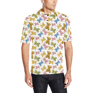 Teddy Bear Pattern Print Design 01 Men's All Over Print Polo Shirt