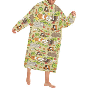 Guinea Pig Pattern Print Design 04 Blanket Robe with Sleeves