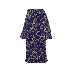 Eggplant Pattern Print Design 04 Blanket Robe with Sleeves