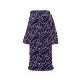 Eggplant Pattern Print Design 04 Blanket Robe with Sleeves