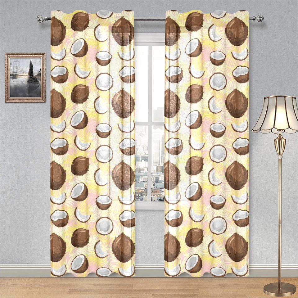 Coconut Pattern Print Design 05 Gauze Curtain
