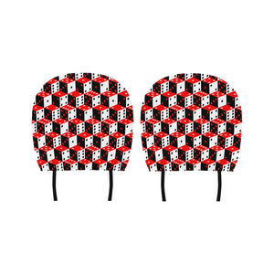 Dice Pattern Print Design 02 Car Headrest Cover