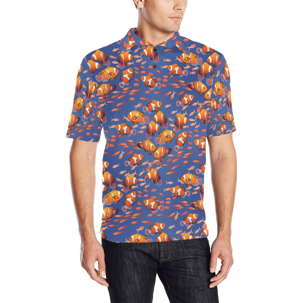 Clown Fish Pattern Print Design 04 Men's All Over Print Polo Shirt