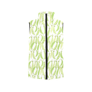 Green Peas Pattern Print Design 03 Men's Padded Vest
