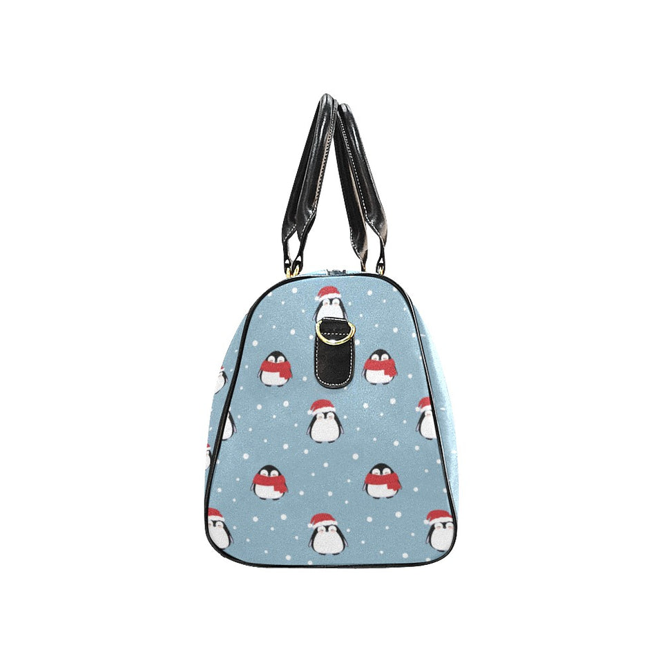 Cute penguin christmas snow pattern Travel Bag