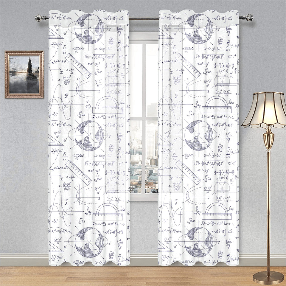 Math Pattern Print Design 03 Gauze Curtain