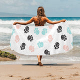 Dog Paws Pattern Print Design 04 Beach Towel