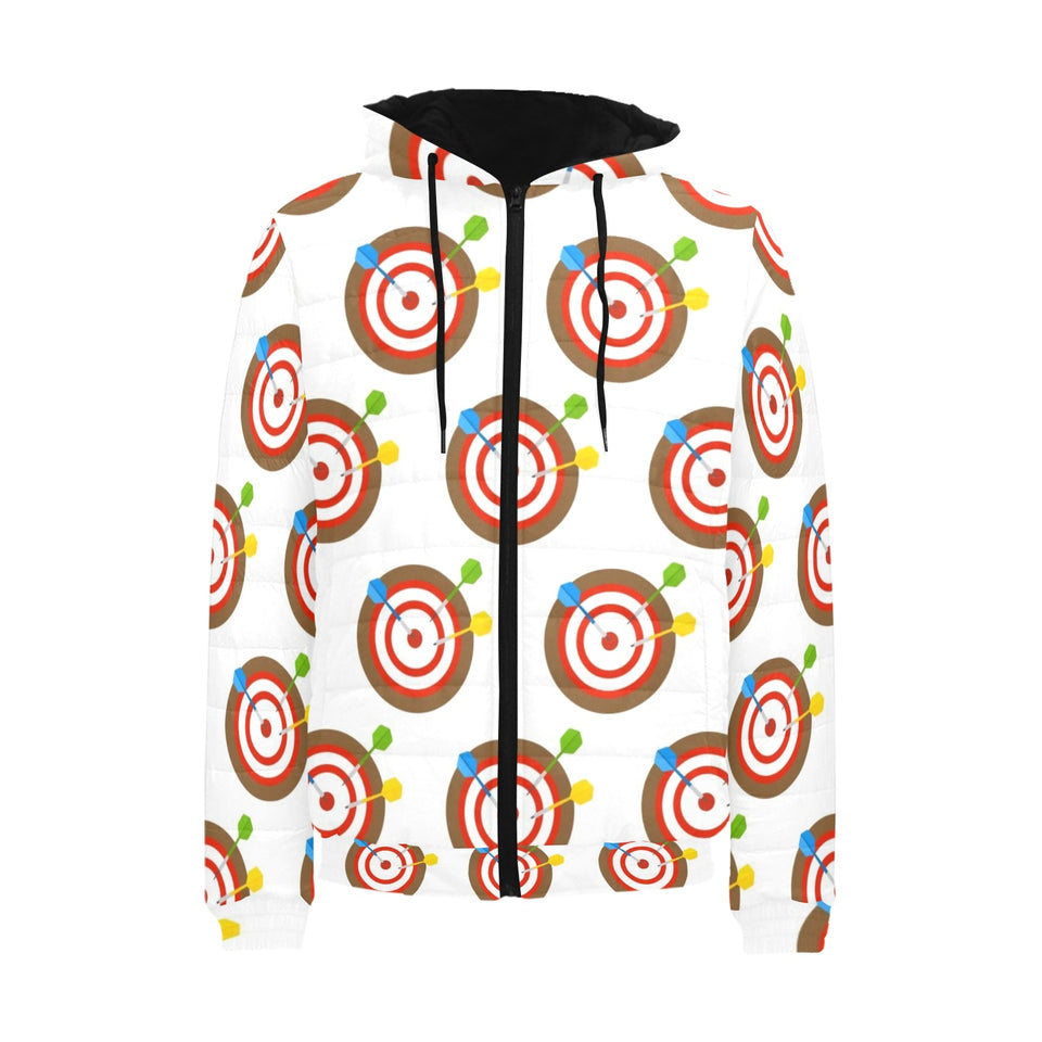 Darts Pattern Print Design 04 Men's Padded Hooded Jacket