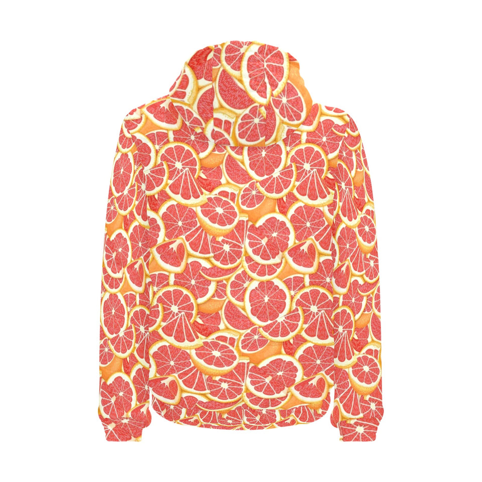 Tropical grapefruit pattern Men's Padded Hooded Jacket