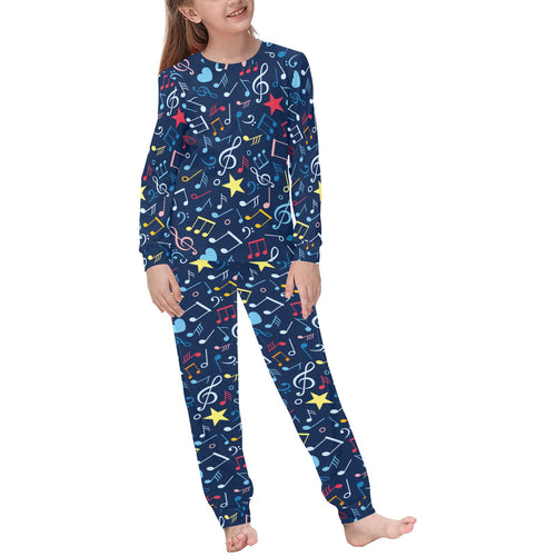 Music Notes Pattern Print Design 03 Kids' Boys' Girls' All Over Print Pajama Set