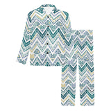 zigzag chevron paint design pattern Men's Long Pajama Set