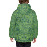 Crocodile Skin Printed Kids' Boys' Girls' Padded Hooded Jacket