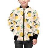 lemon flower leave pattern Kids' Boys' Girls' Bomber Jacket