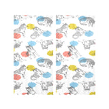 Siberian husky and colorful circle pattern Gauze Curtain