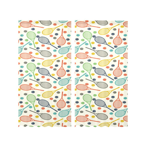 Tennis Pattern Print Design 03 Gauze Curtain