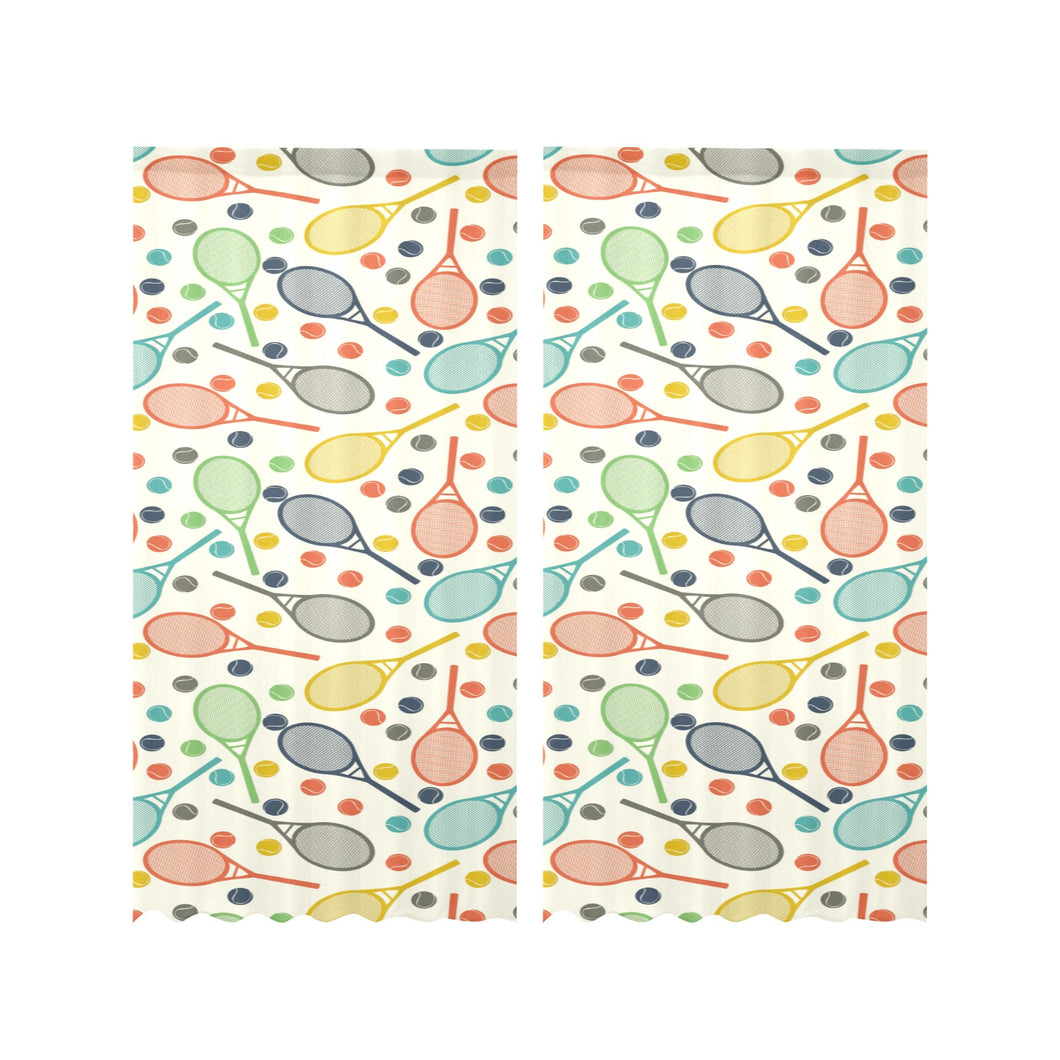 Tennis Pattern Print Design 03 Gauze Curtain