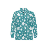 Vintage star pattern Men's Long Sleeve Polo Shirt