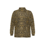 Snake skin pattern Men's Long Sleeve Polo Shirt