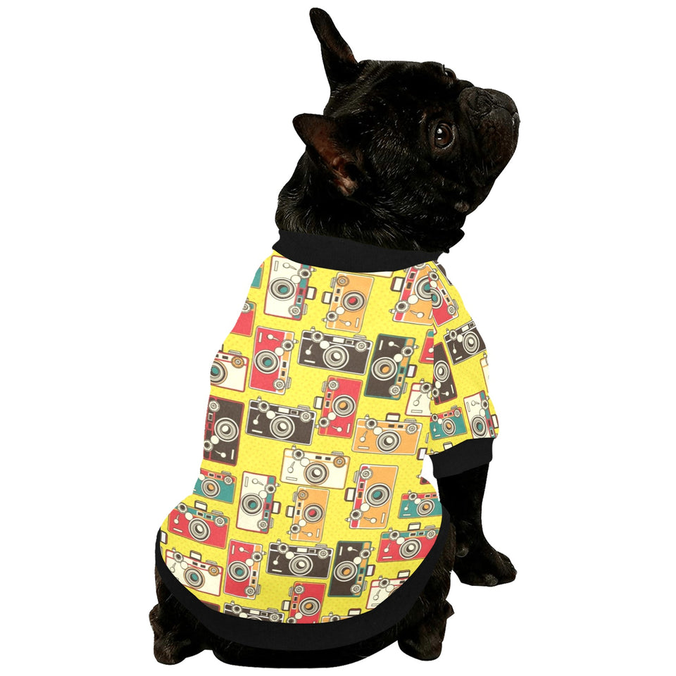 Camera Pattern Print Design 02 All Over Print Pet Dog Round Neck Fuzzy Shirt