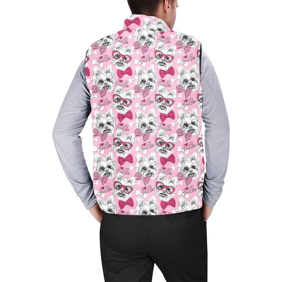 Yorkshire Terrier Pattern Print Design 03 Men's Padded Vest