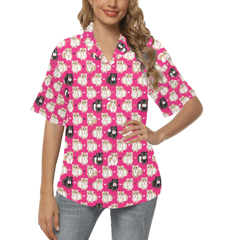 Guinea Pig Pattern Print Design 01 Women's All Over Print Hawaiian Shirt