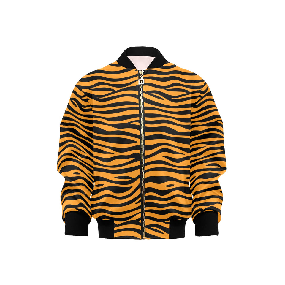 Bengal tigers skin print pattern background Kids' Boys' Girls' Bomber Jacket