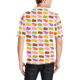 Hippopotamus Pattern Print Design 01 Men's All Over Print Polo Shirt