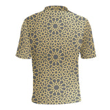 arabic star gold pattern Men's All Over Print Polo Shirt