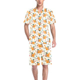 Squirrel Pattern Print Design 04 Men's V-Neck Short Pajama Set