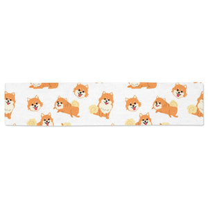Brown pomeranian pattern Table Runner