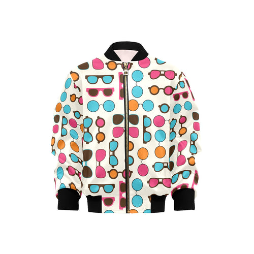 Sun Glasses Pattern Print Design 03 Kids' Boys' Girls' Bomber Jacket
